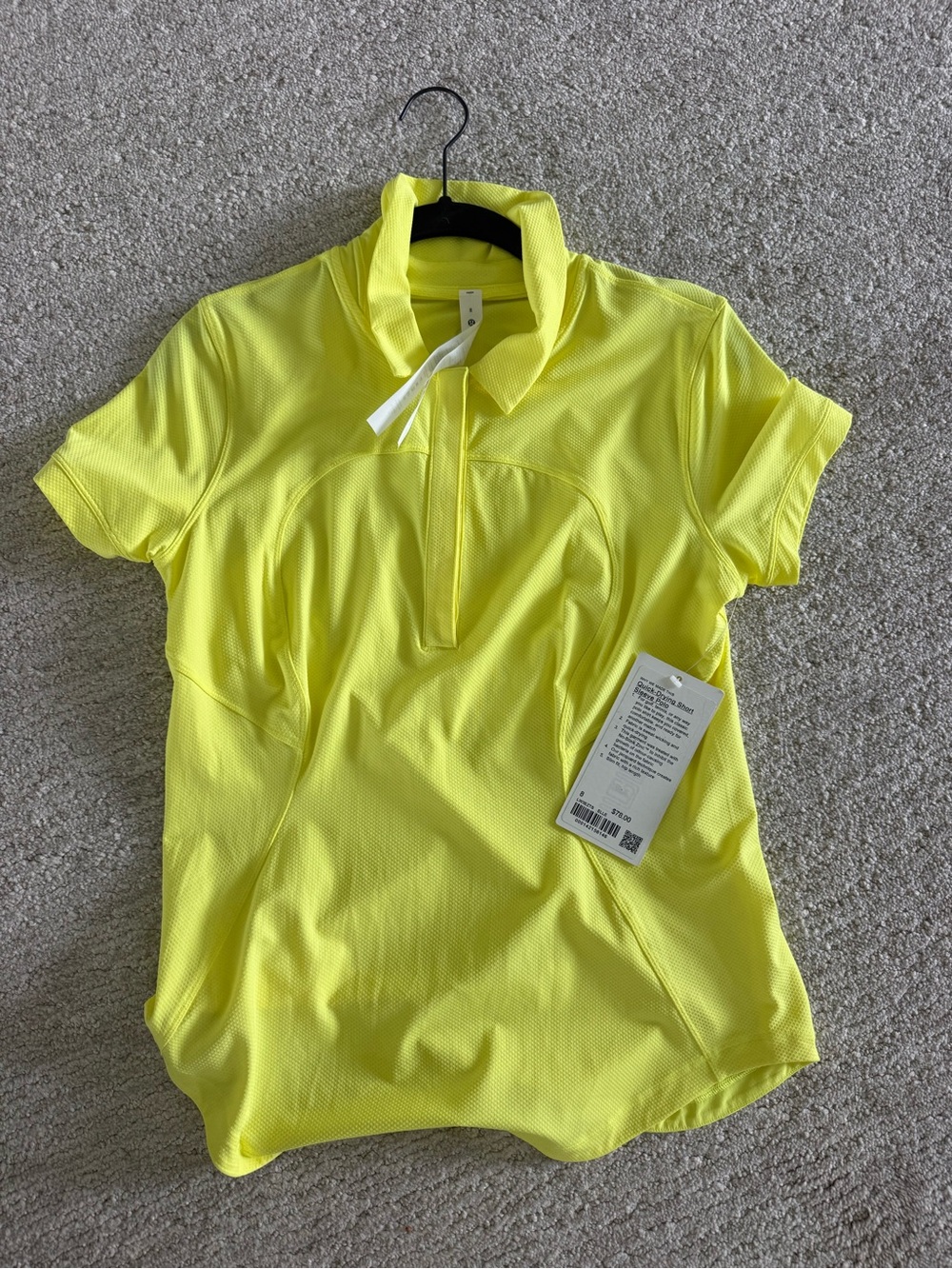 lululemon Quick Drying Short Sleeve Polo Women's Neon Yellow